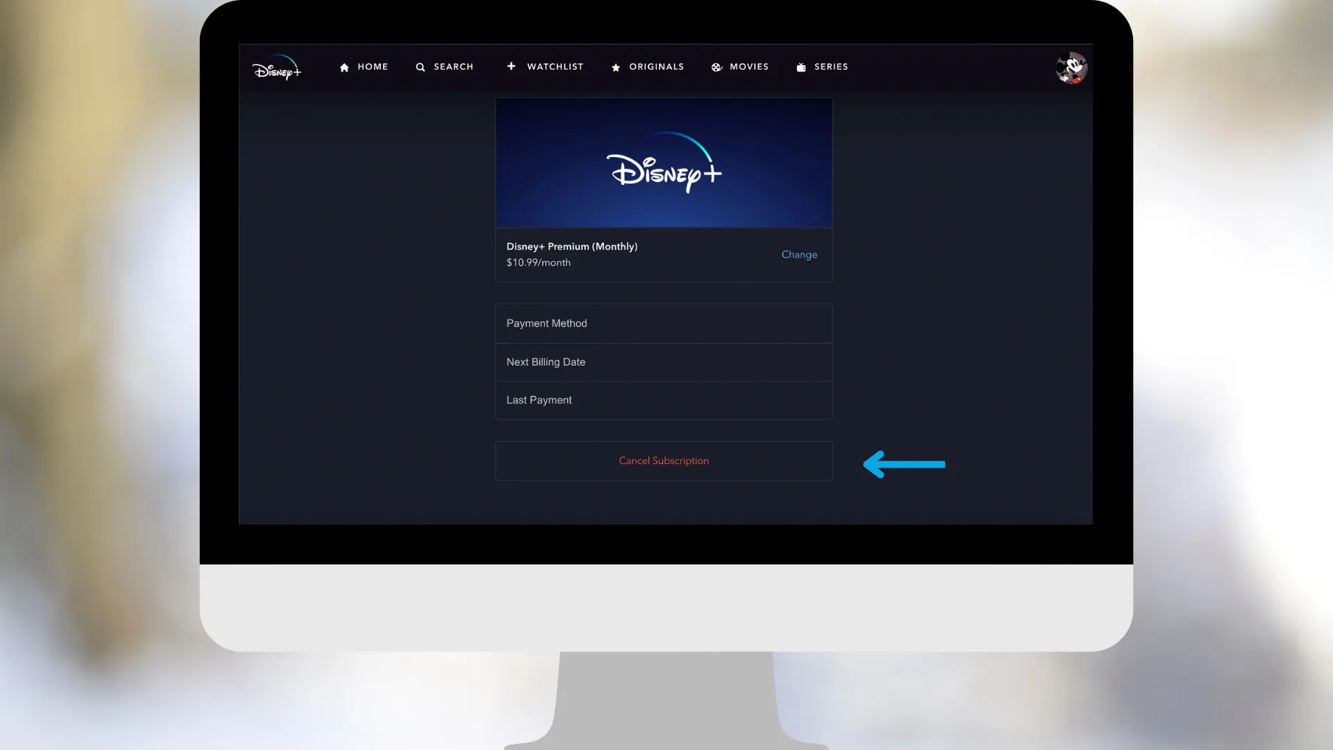 How to cancel your Disney plus subscription on your web browser step five